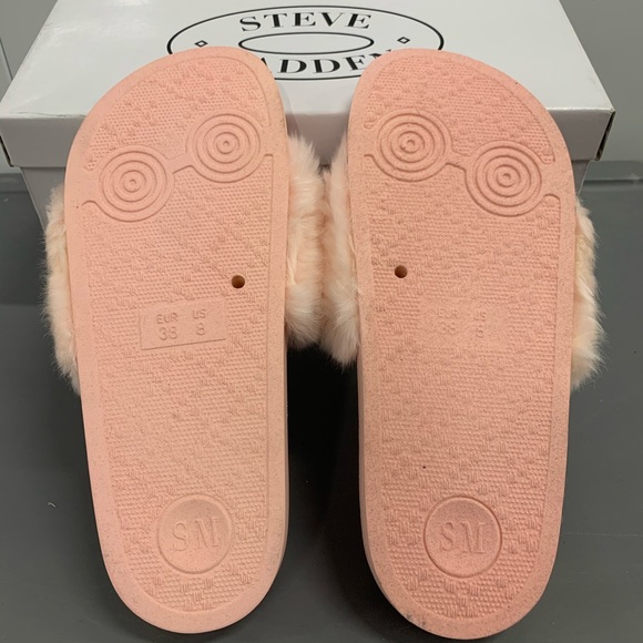 Steve Madden Softey Pink slides faux fur brand new - Picture 8 of 8